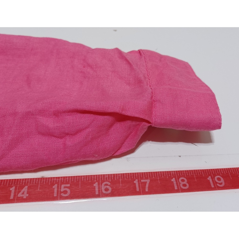 Magaschoni Womens XS Pink Shirt 100% Linen Roll Tab Sleeve Resort Vacation‎ Luxe - Picture 5 of 6